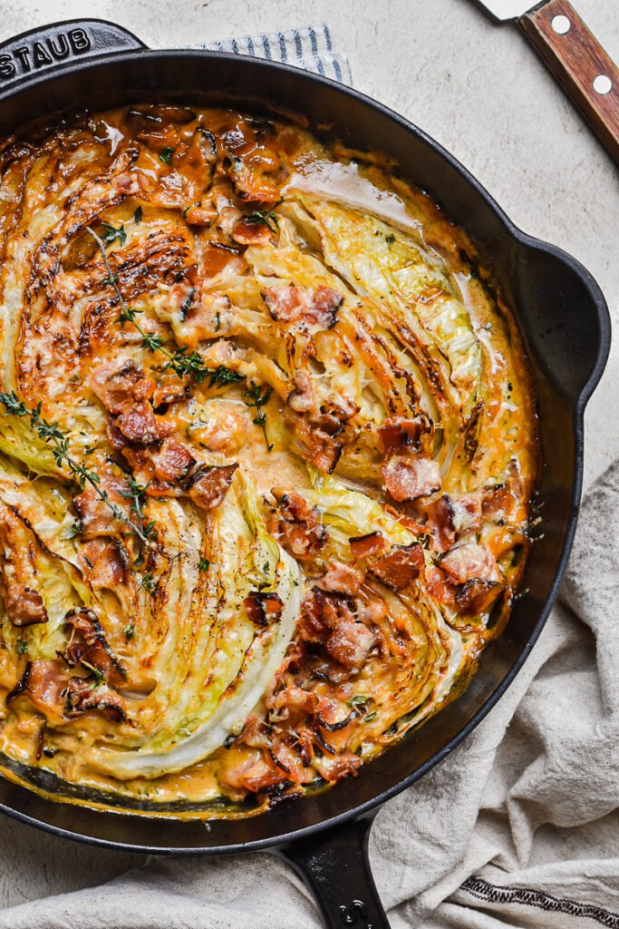 Bacon with White Cabbage Gratin