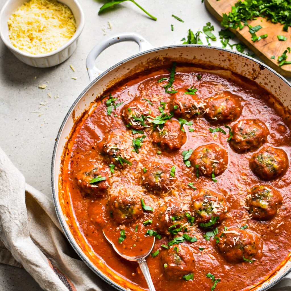 Baked Sausage and Spinach Meatballs