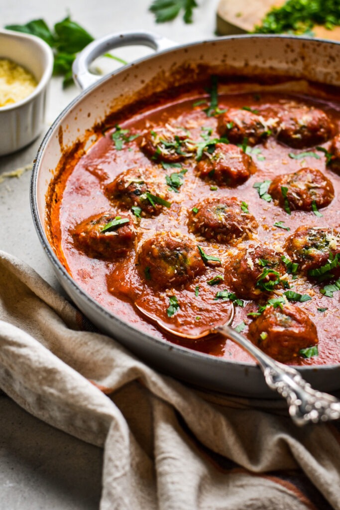 Baked Sausage and Spinach Meatballs