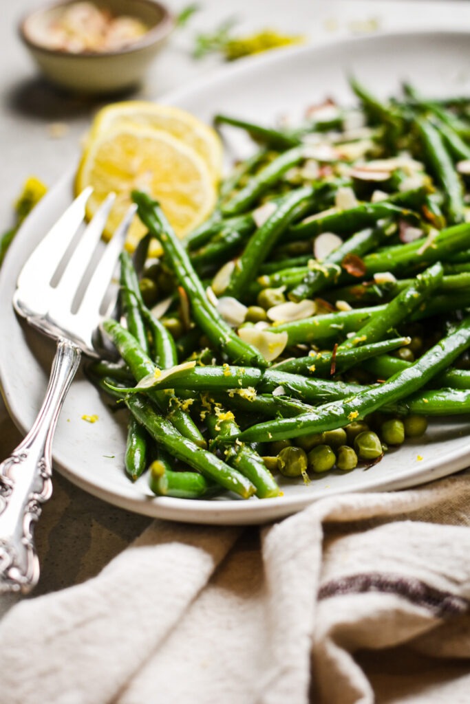 Lemon Butter Green Beans and Peas Salad