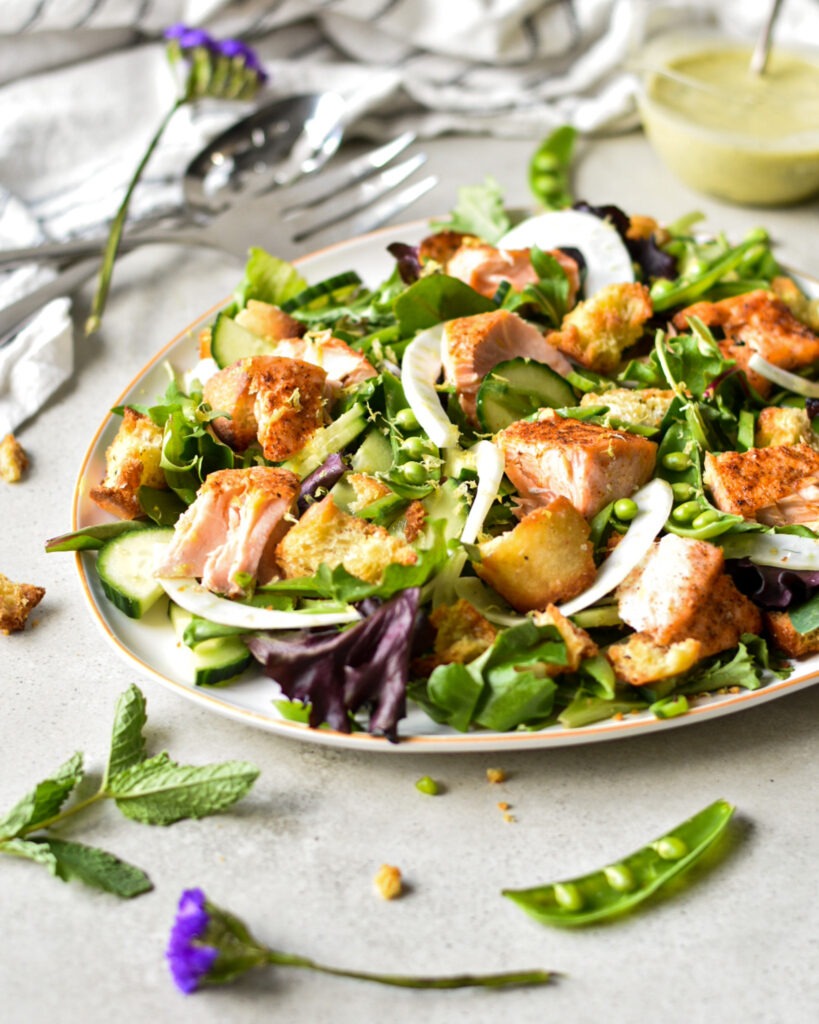 Salmon Panzanella Salad