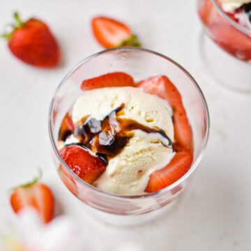 Balsamic Strawberries with Ice Cream