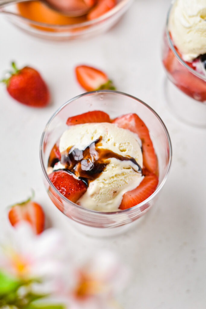 Balsamic Strawberries with Ice Cream