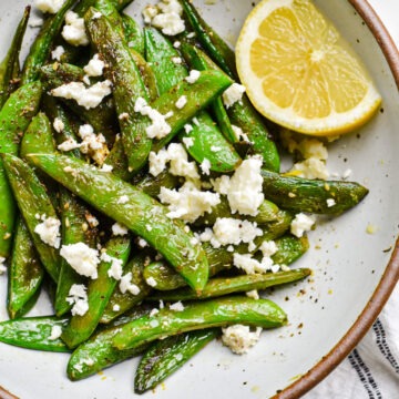 Sautéed Sugar Snap Peas with Feta