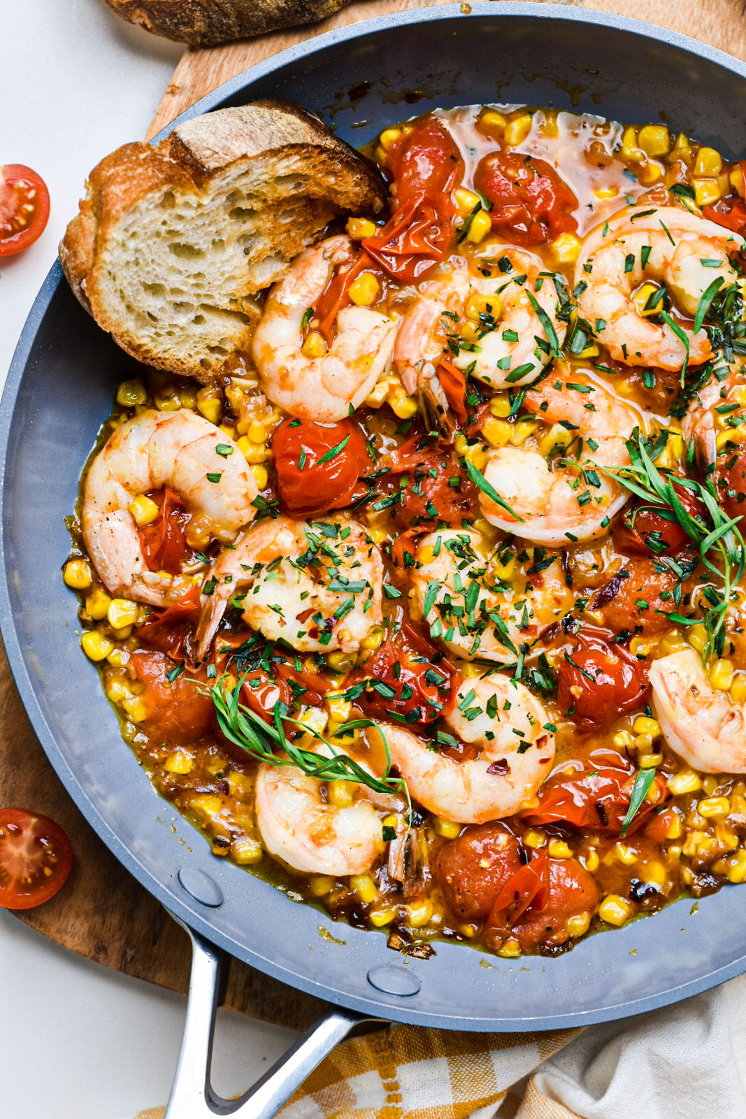 Summer Shrimp Corn and Tomato Skillet