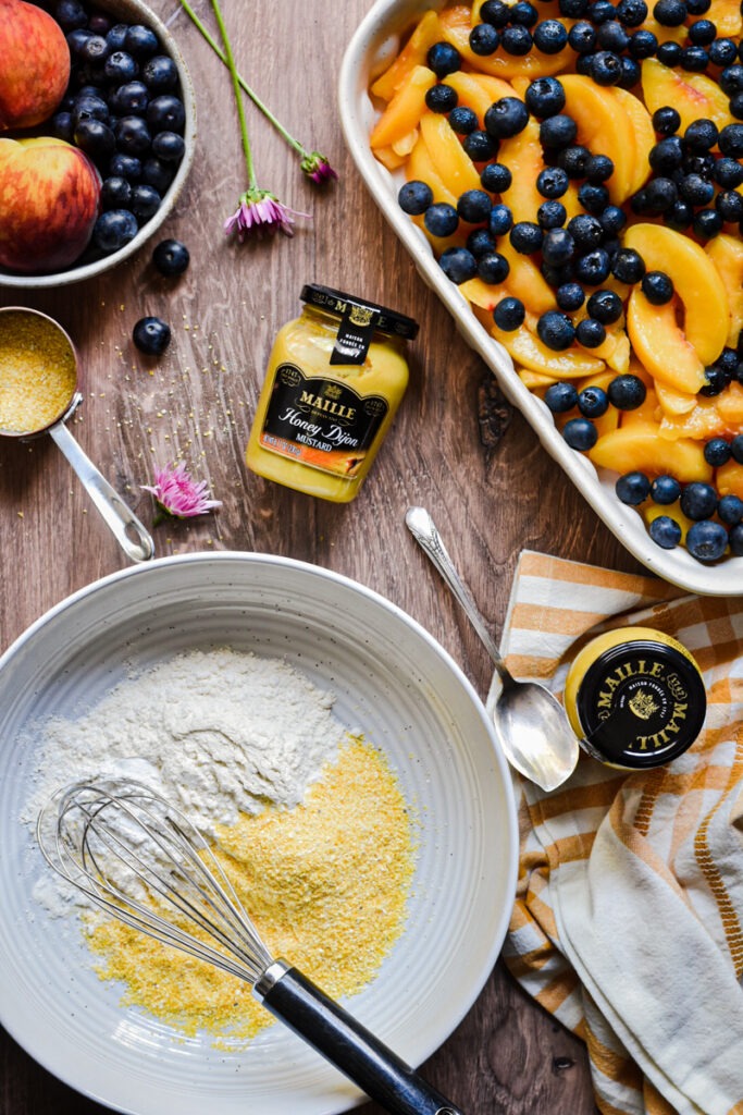 Peach and Blueberry Cobbler