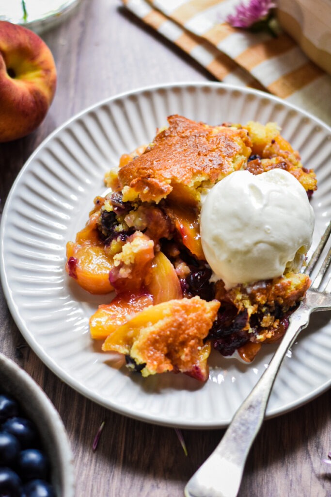Peach and Blueberry Cobbler