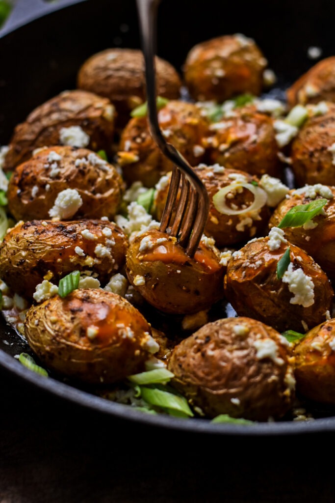 Roasted Buffalo and Feta Potatoes