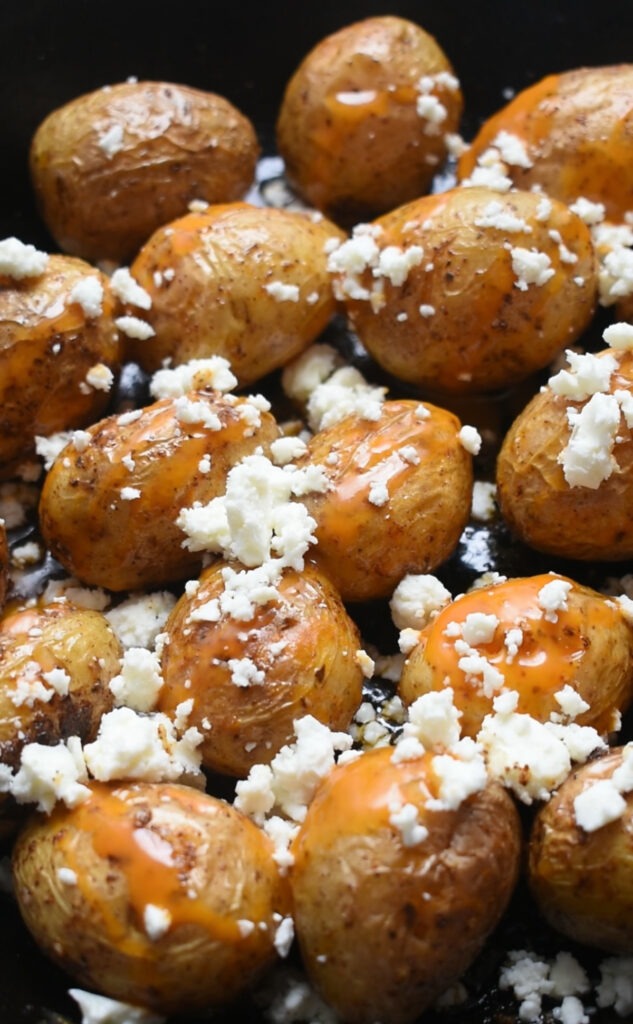 Roasted Buffalo and Feta Potatoes prepration
